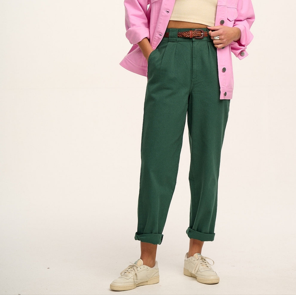 Lucy & Yak Addison Tapered Twill Jeans in Posy Green